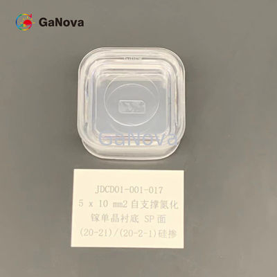 5*10mm2 SP-Face 비 도핑 N형 자유 서 있는 GaN 단일 크리스탈 기판 20-21 / 20-2-1 10mm2 저항성 0.05 Ω·cm